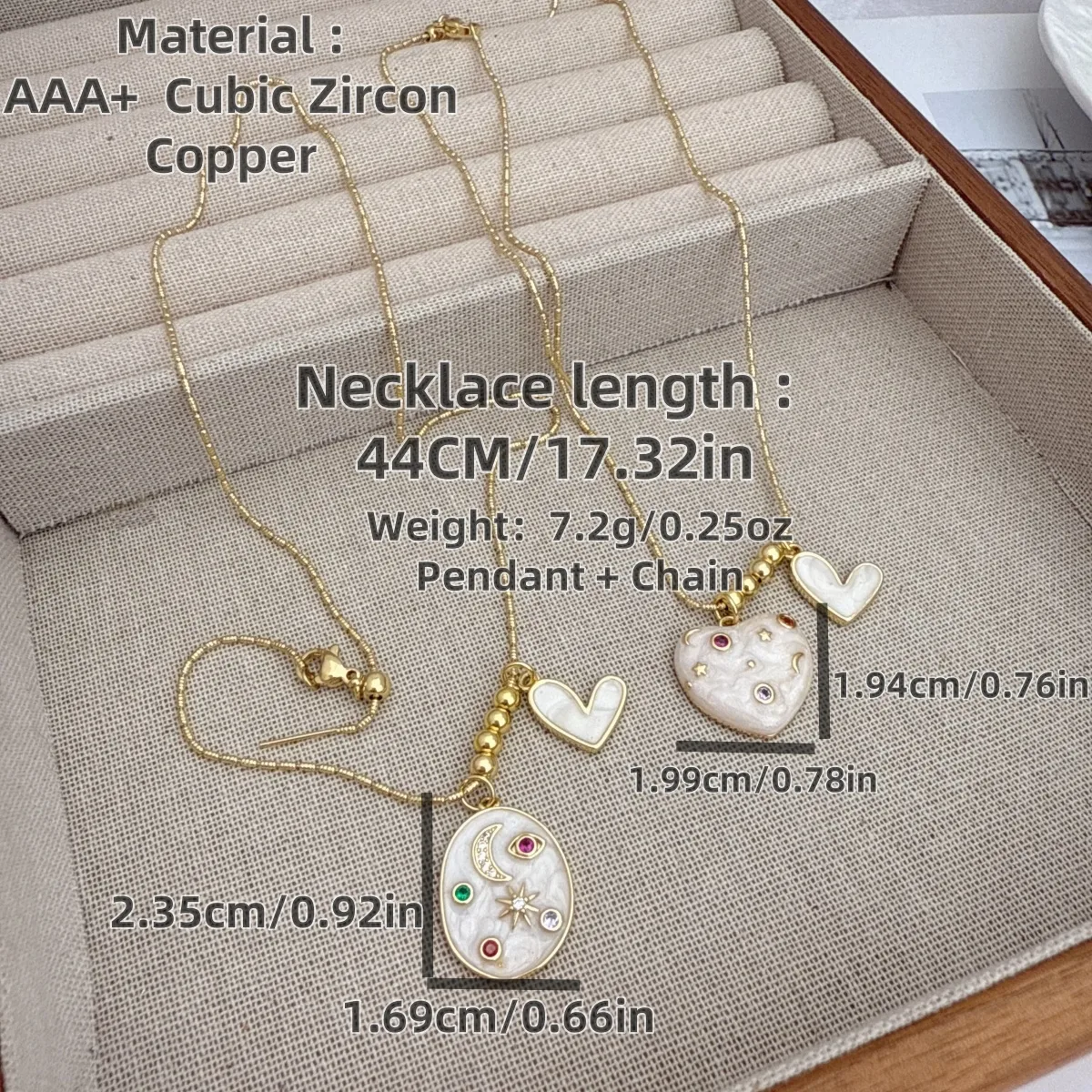 Simple Style Classic Style Star Heart Shape Copper Multi Charms Zircon 18K Gold Plated Women's Pendant Necklace display picture 5