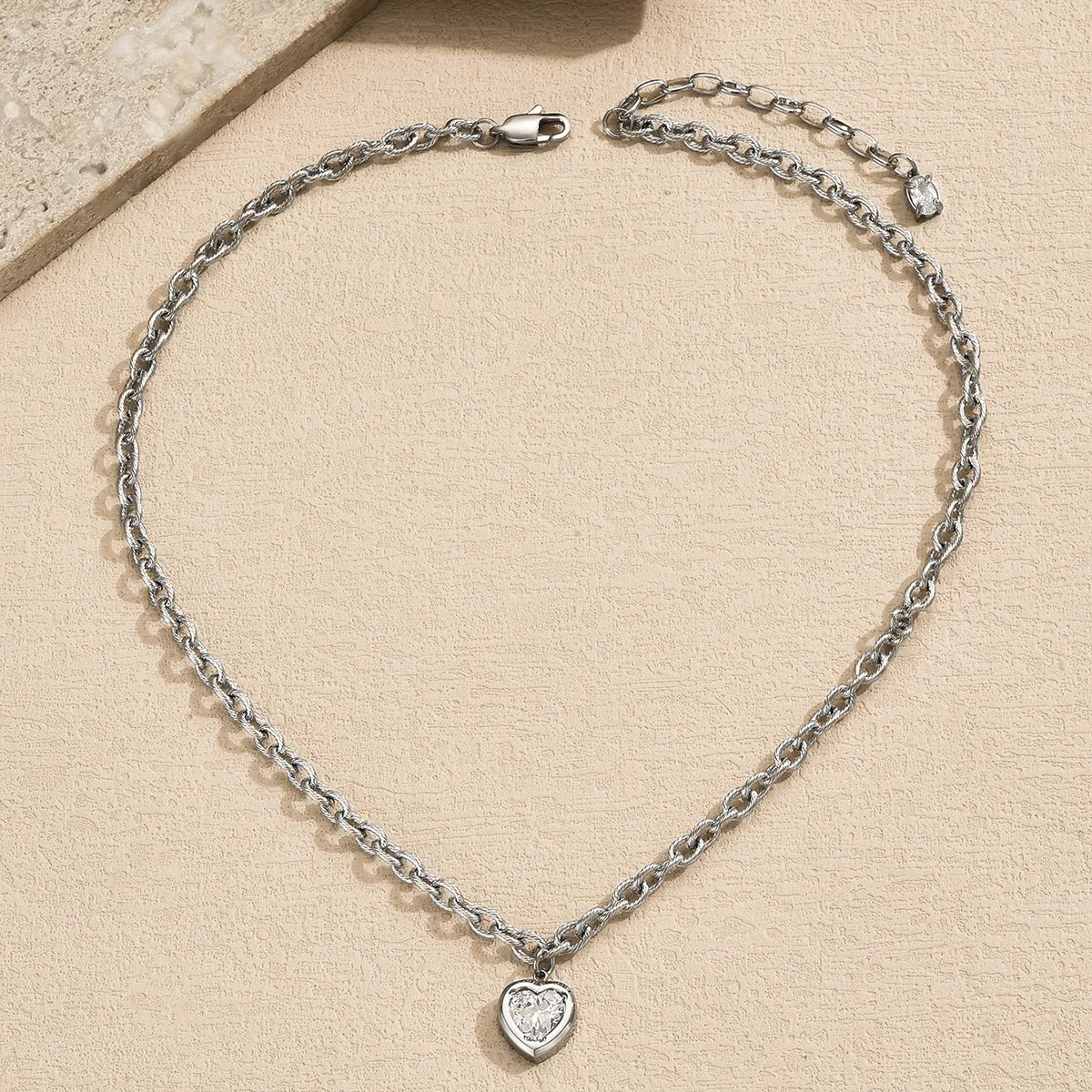 Elegant Luxurious Heart Shape 304 Stainless Steel Polishing Plating Inlay Zircon 18K Gold Plated Women's Bracelets Necklace display picture 5