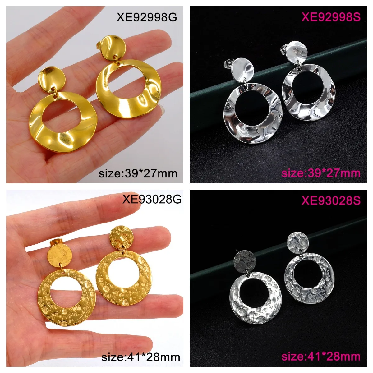 1 Pair Classic Style Round Spiral 304 Stainless Steel 18K Gold Plated Drop Earrings display picture 1