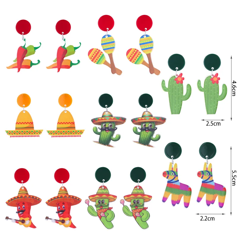 1 Pair Cute Funny Plant Acrylic Drop Earrings display picture 6