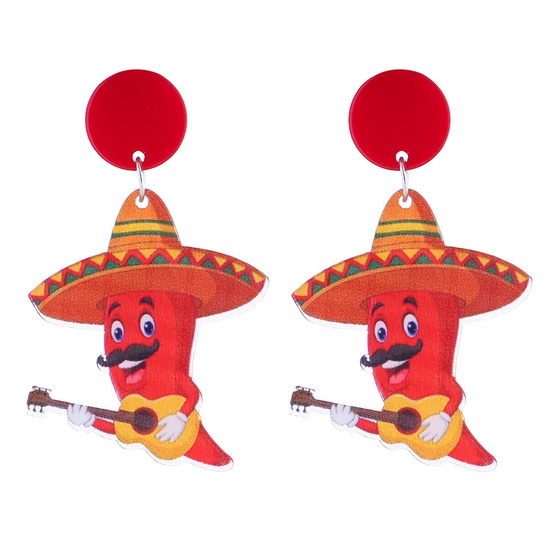 1 Pair Cute Funny Plant Acrylic Drop Earrings display picture 3