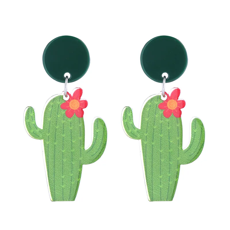 1 Pair Cute Funny Plant Acrylic Drop Earrings display picture 2