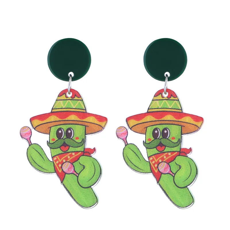 1 Pair Cute Funny Plant Acrylic Drop Earrings display picture 4