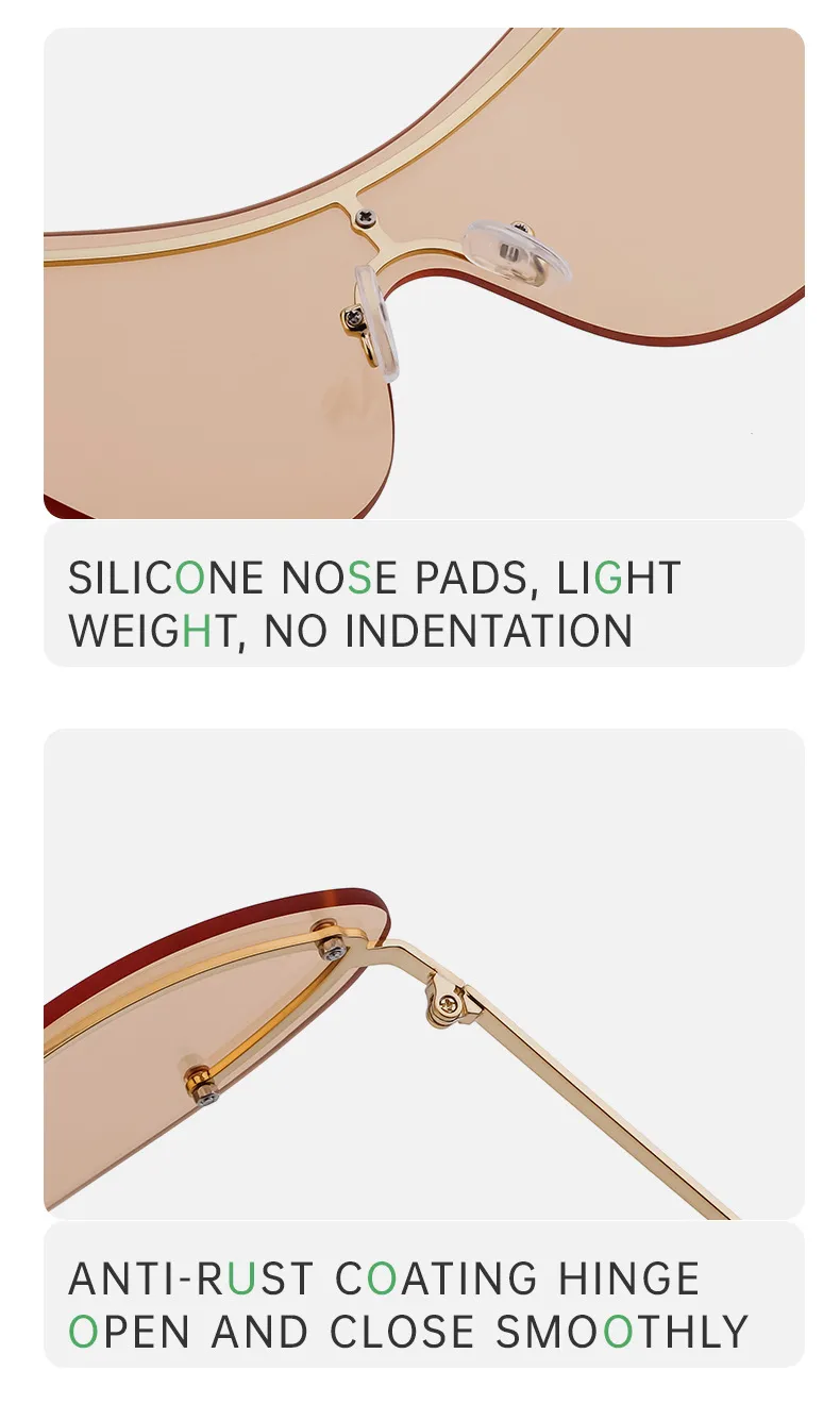 Vacation Solid Color Pc Square Frameless Glasses display picture 3