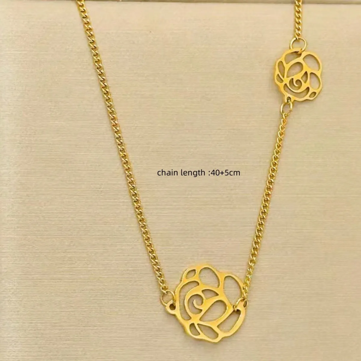 Vacation Classic Style Flower 304 Stainless Steel Women's Necklace display picture 2