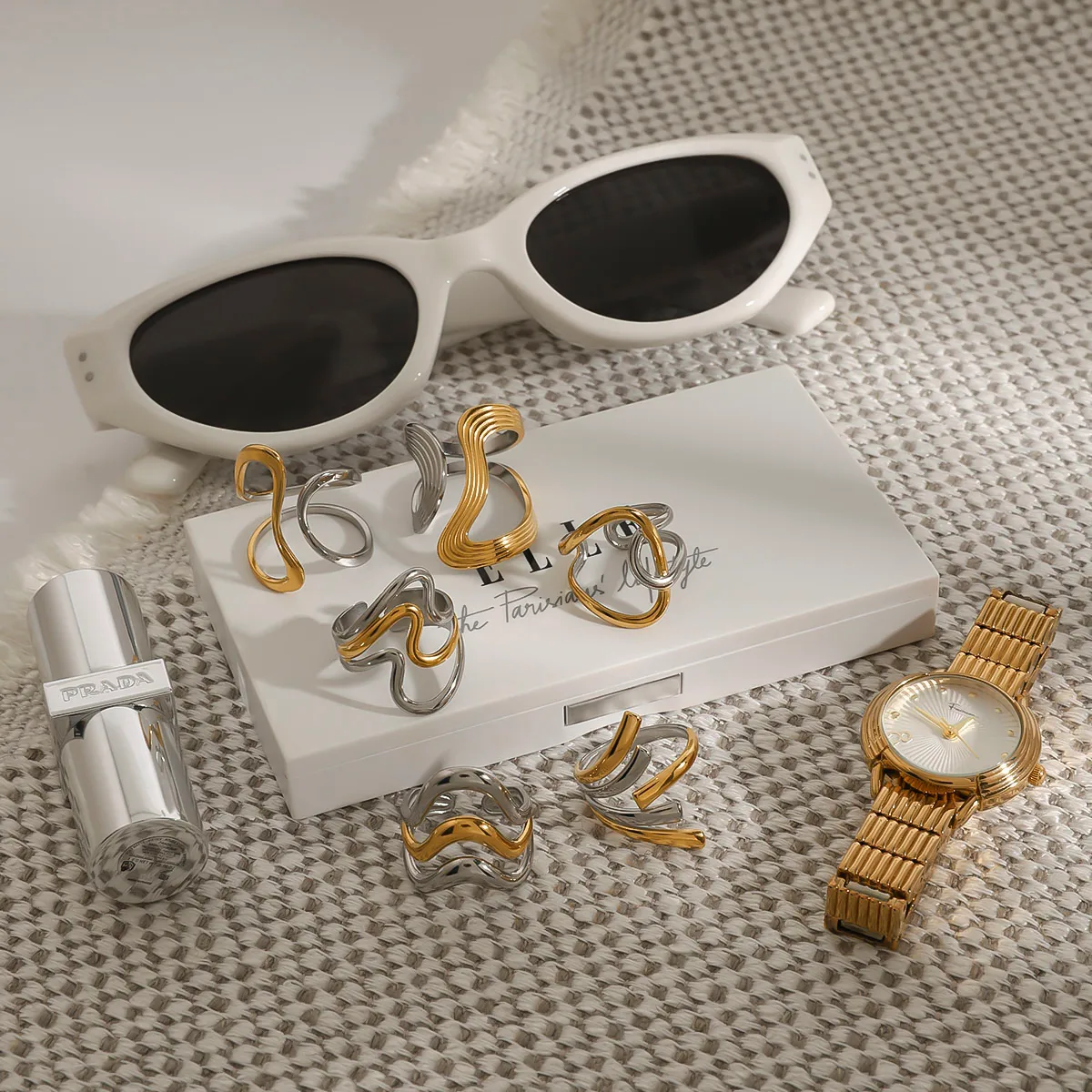 Simple Style Commute Geometric 316 Stainless Steel  Women's Rings display picture 7