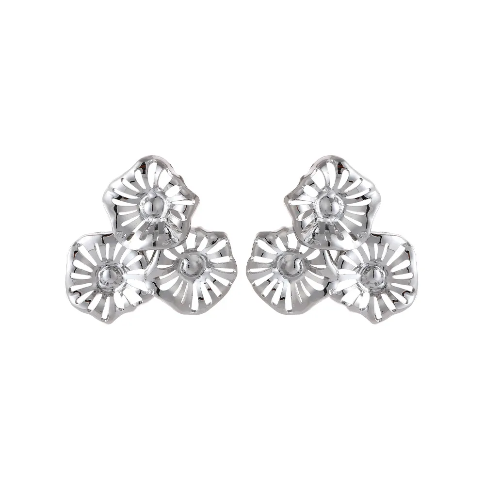 1 Pair Classic Style Flower Plating Iron Ear Studs display picture 6