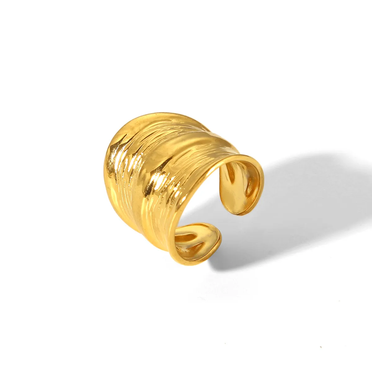IG Style Casual Simple Style Geometric 304 Stainless Steel Titanium Steel 18K Gold Plated Women's Open Rings display picture 5