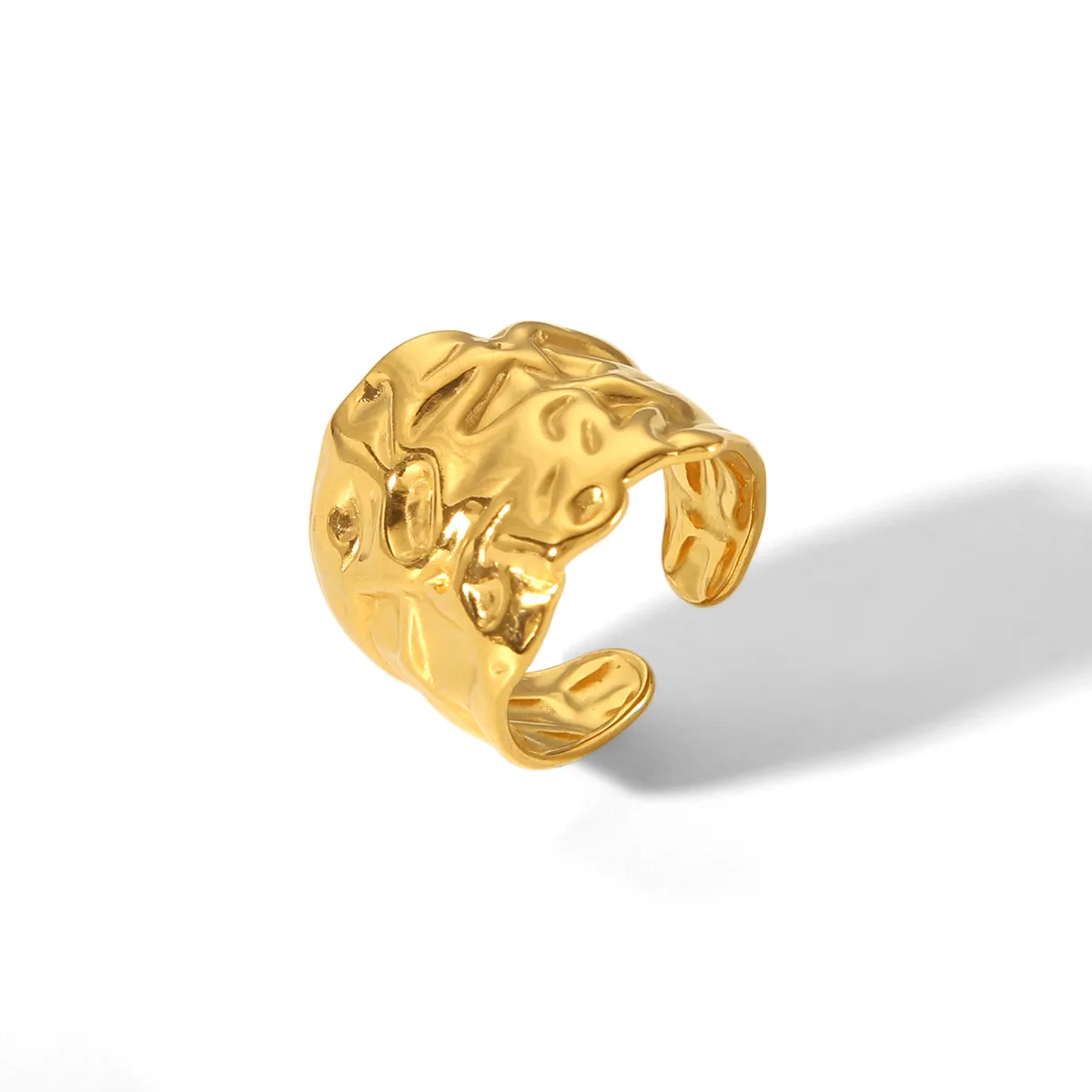 IG Style Casual Simple Style Geometric 304 Stainless Steel Titanium Steel 18K Gold Plated Women's Open Rings display picture 6