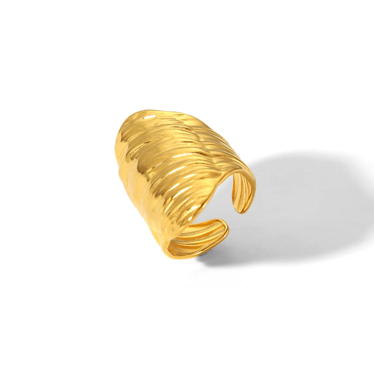 IG Style Casual Simple Style Geometric 304 Stainless Steel Titanium Steel 18K Gold Plated Women's Open Rings display picture 8
