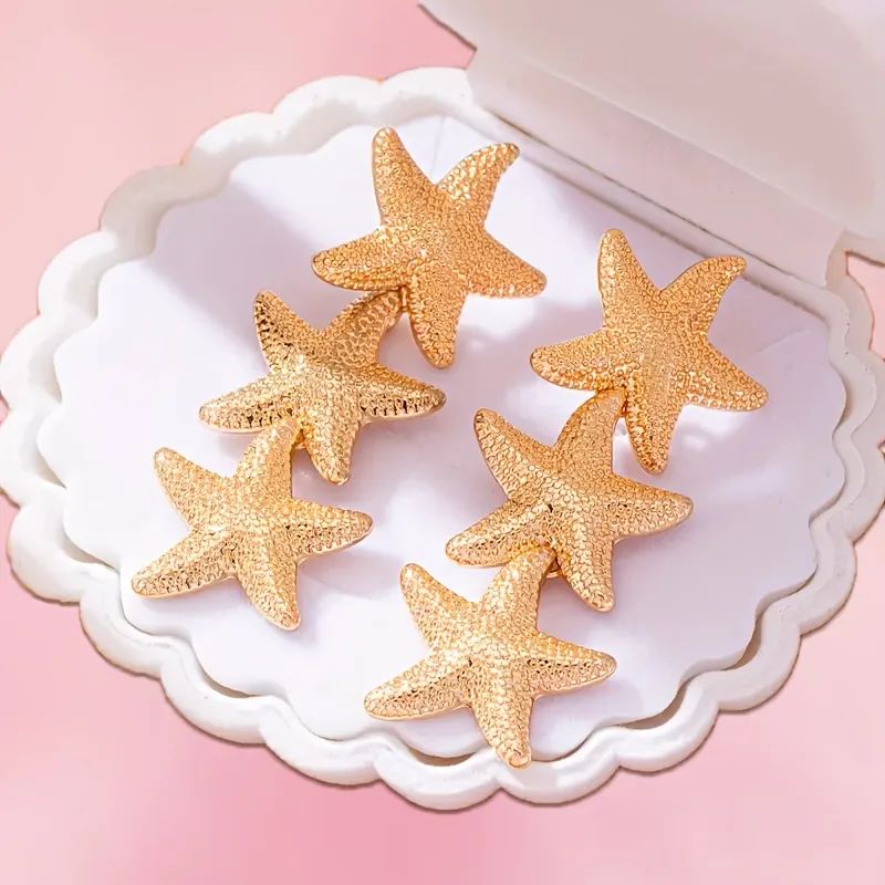 1 Pair Vacation Marine Style Starfish Zinc Alloy Drop Earrings display picture 2
