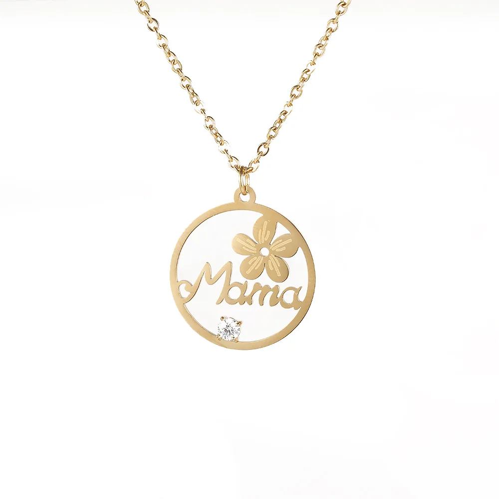 Simple Style Classic Style Geometric Letter Flower 304 Stainless Steel Women's Pendant Necklace display picture 10