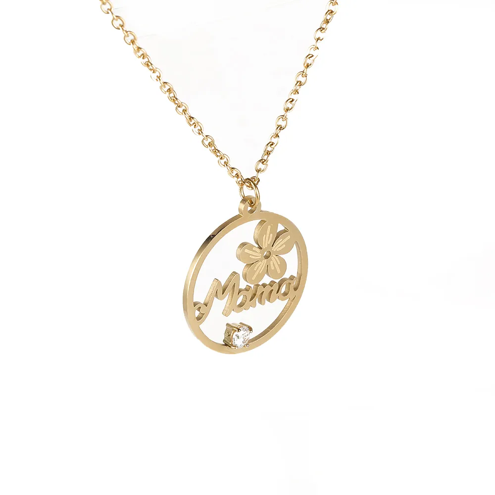 Simple Style Classic Style Geometric Letter Flower 304 Stainless Steel Women's Pendant Necklace display picture 12