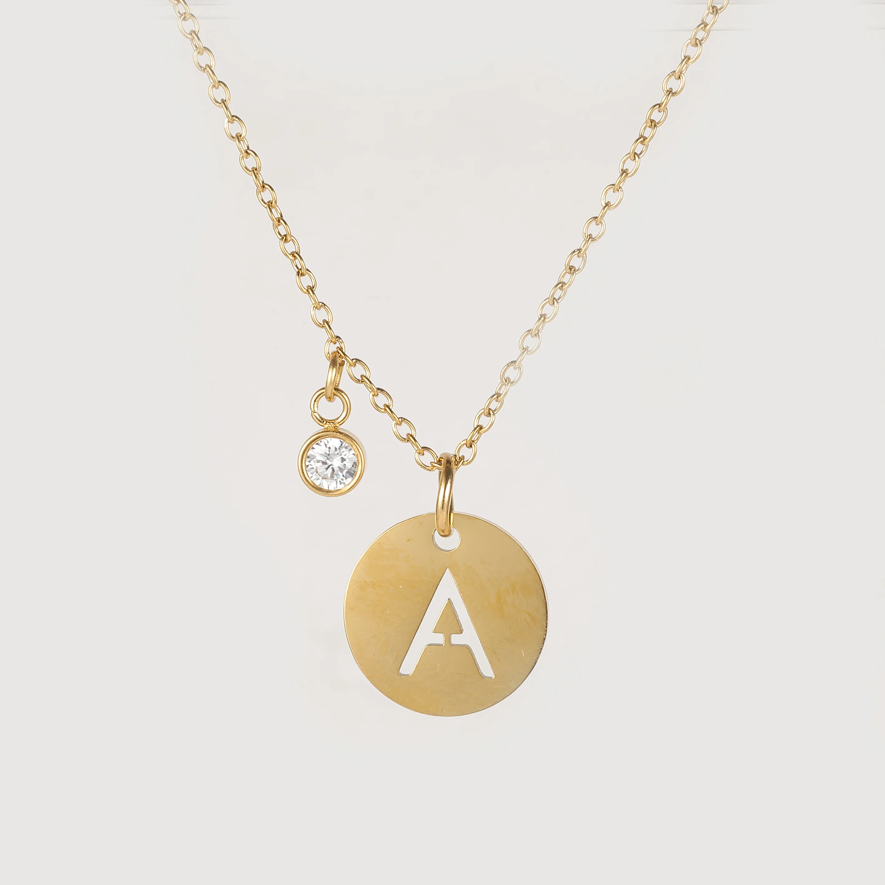 Simple Style Classic Style Geometric Letter Flower 304 Stainless Steel Women's Pendant Necklace display picture 17