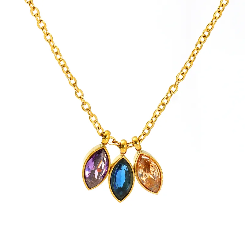 Cute Horse Eye 304 Stainless Steel Zircon 18K Gold Plated Women's Pendant Necklace display picture 1