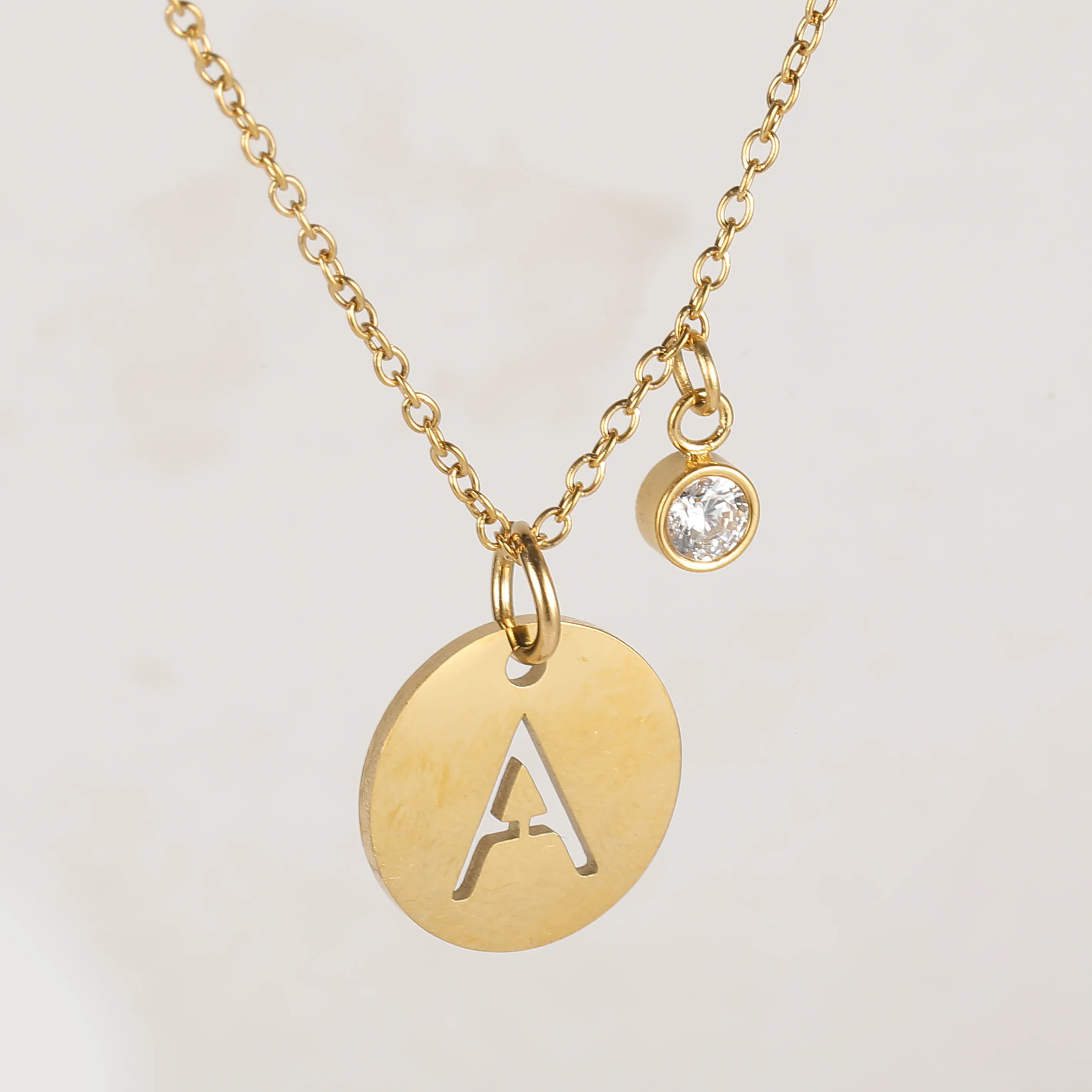 Simple Style Classic Style Geometric Letter Flower 304 Stainless Steel Women's Pendant Necklace display picture 18
