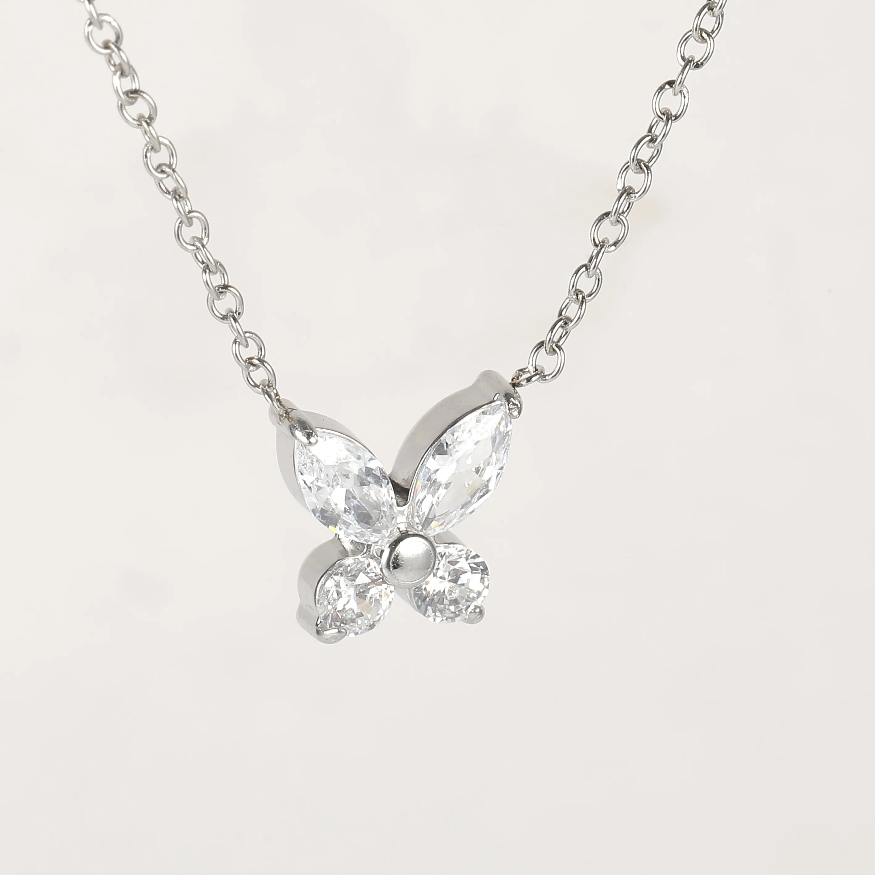 Simple Style Classic Style Geometric Letter Flower 304 Stainless Steel Women's Pendant Necklace display picture 75