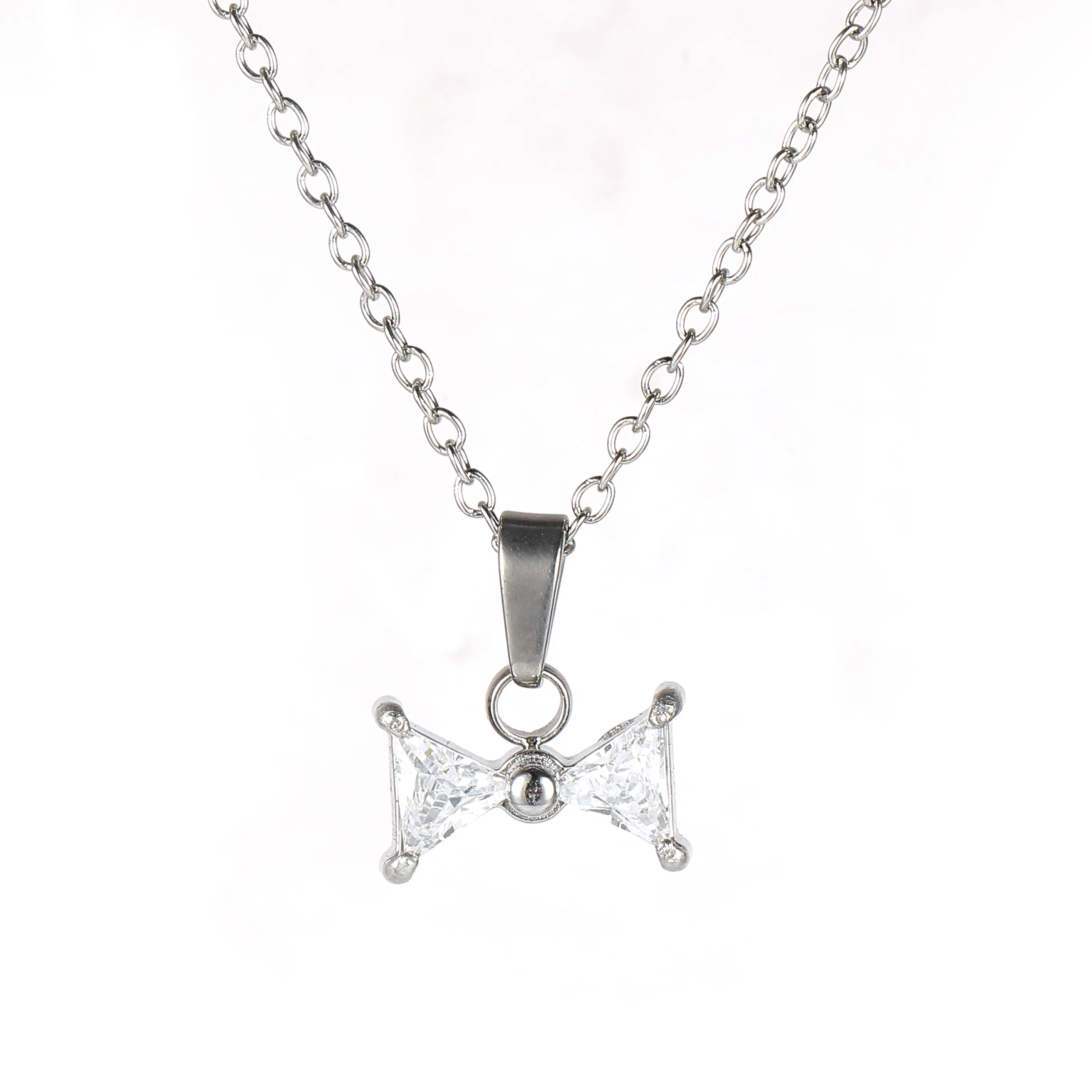 Simple Style Classic Style Geometric Letter Flower 304 Stainless Steel Women's Pendant Necklace display picture 84