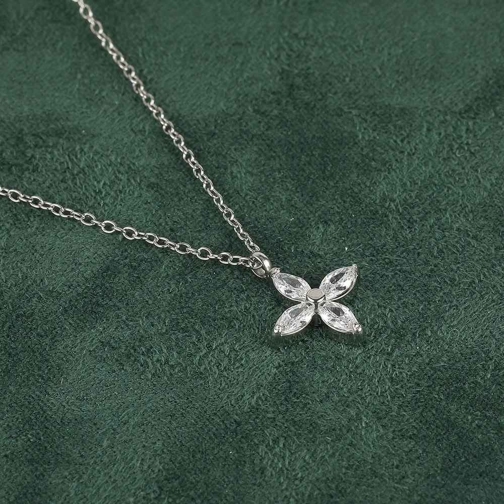 Simple Style Classic Style Geometric Letter Flower 304 Stainless Steel Women's Pendant Necklace display picture 117