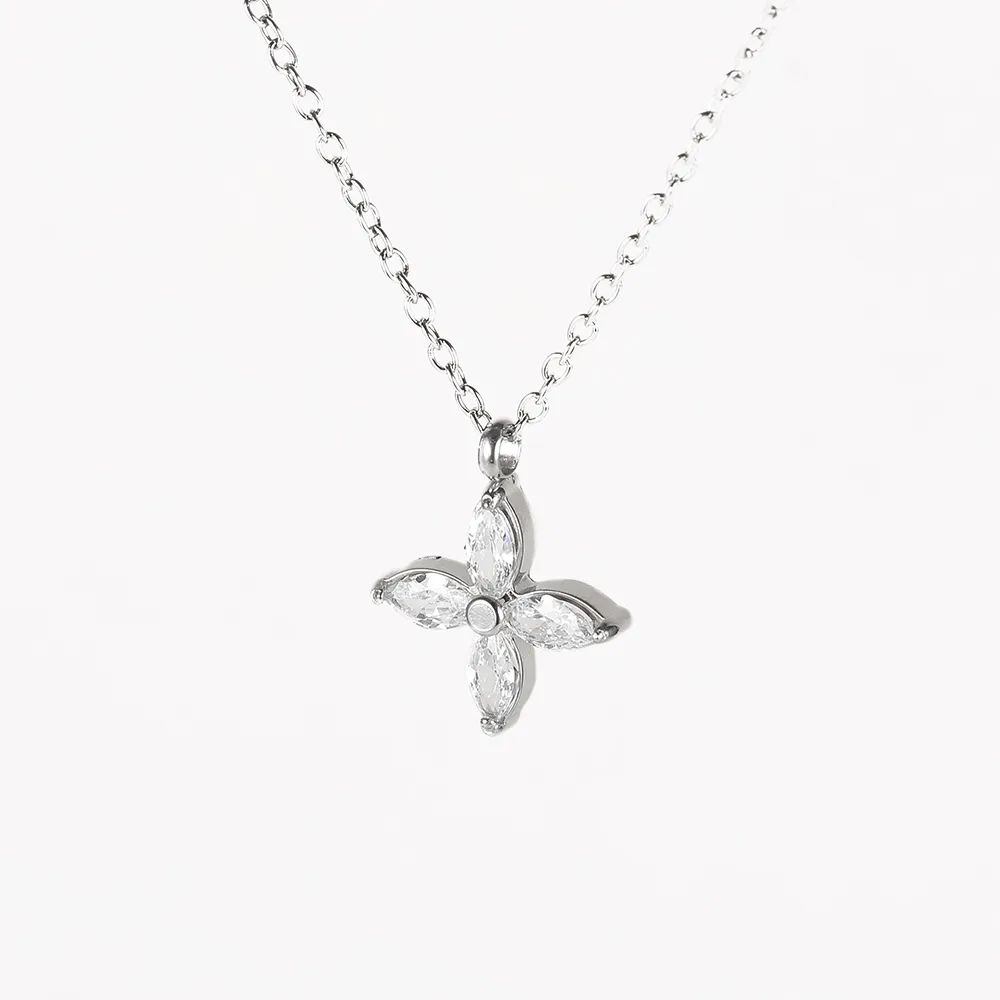 Simple Style Classic Style Geometric Letter Flower 304 Stainless Steel Women's Pendant Necklace display picture 119