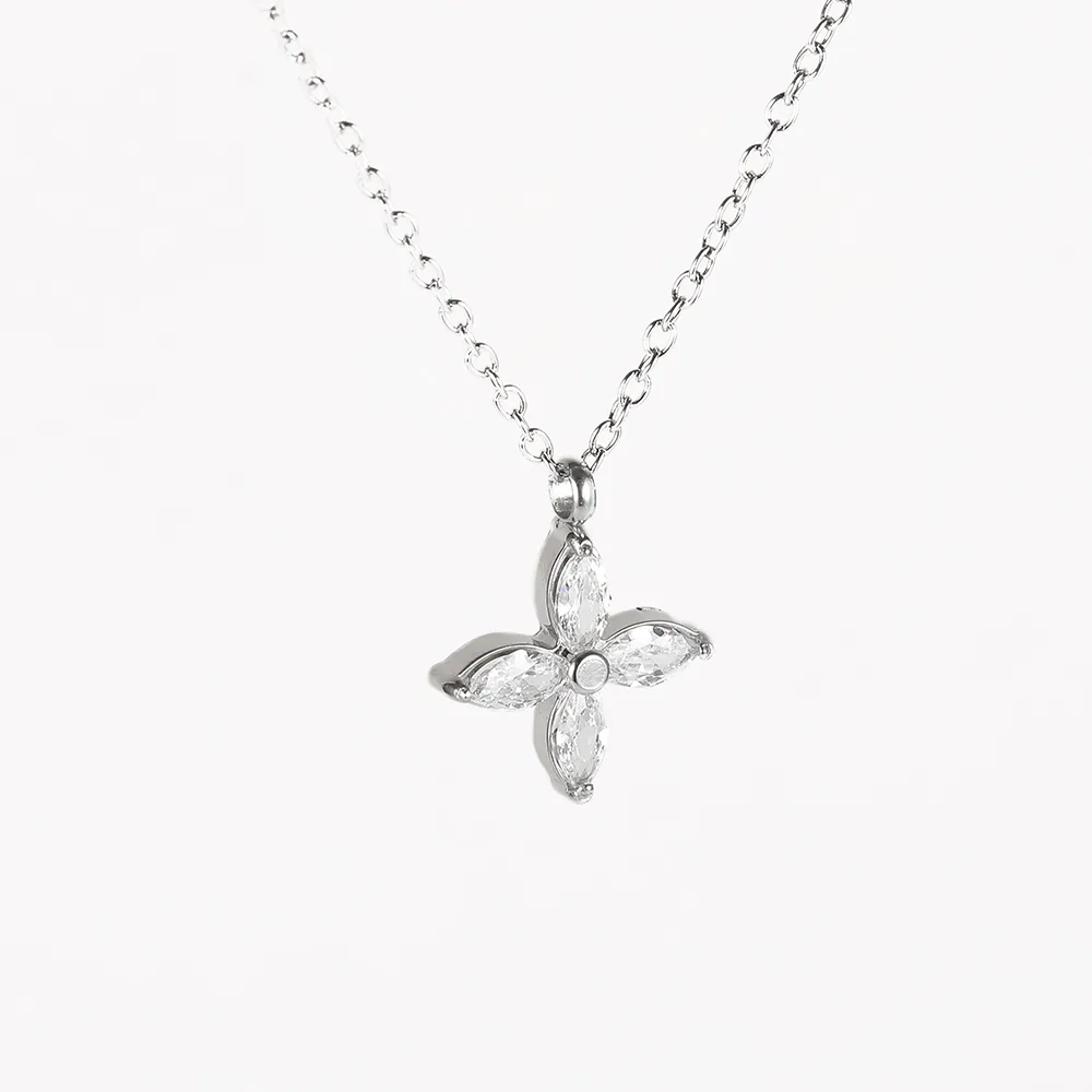 Simple Style Classic Style Geometric Letter Flower 304 Stainless Steel Women's Pendant Necklace display picture 120