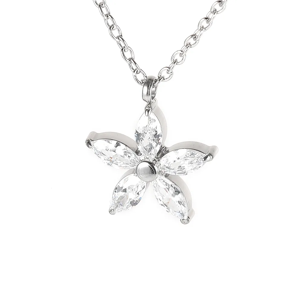 Simple Style Classic Style Geometric Letter Flower 304 Stainless Steel Women's Pendant Necklace display picture 122