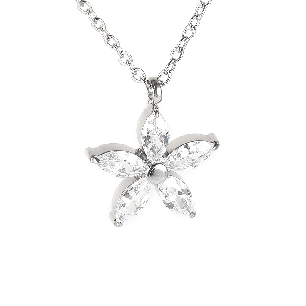 Simple Style Classic Style Geometric Letter Flower 304 Stainless Steel Women's Pendant Necklace display picture 124