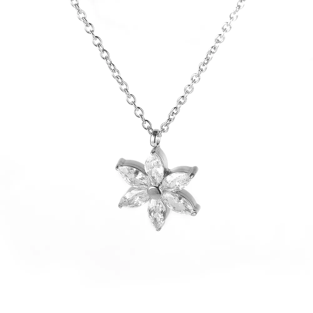 Simple Style Classic Style Geometric Letter Flower 304 Stainless Steel Women's Pendant Necklace display picture 137