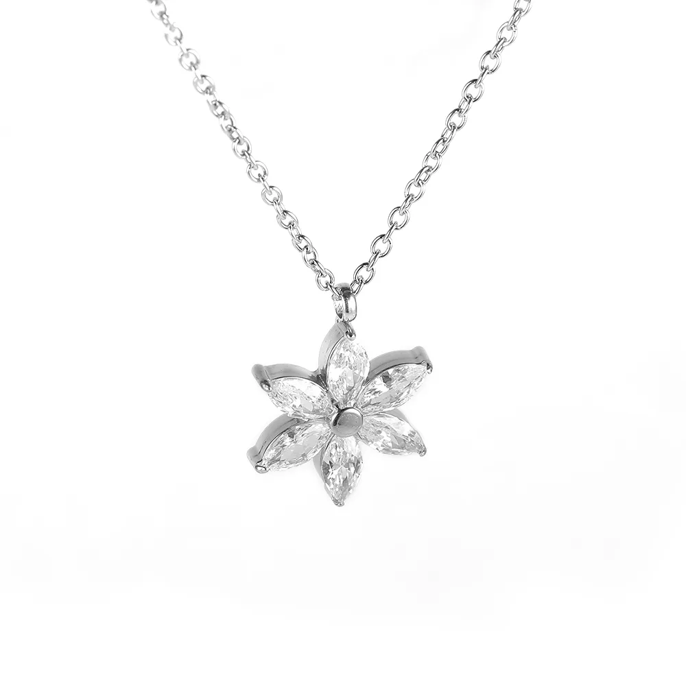 Simple Style Classic Style Geometric Letter Flower 304 Stainless Steel Women's Pendant Necklace display picture 141