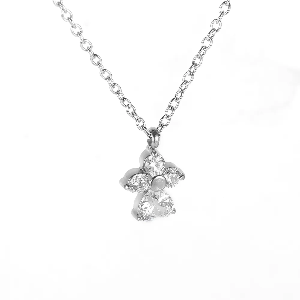 Simple Style Classic Style Geometric Letter Flower 304 Stainless Steel Women's Pendant Necklace display picture 147
