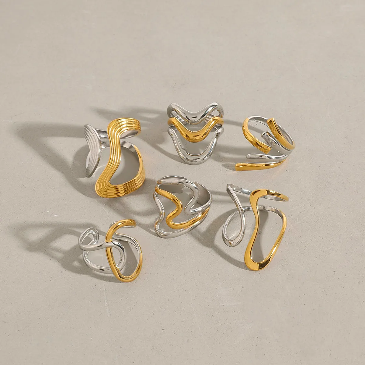 Simple Style Commute Geometric 316 Stainless Steel  Women's Rings display picture 8
