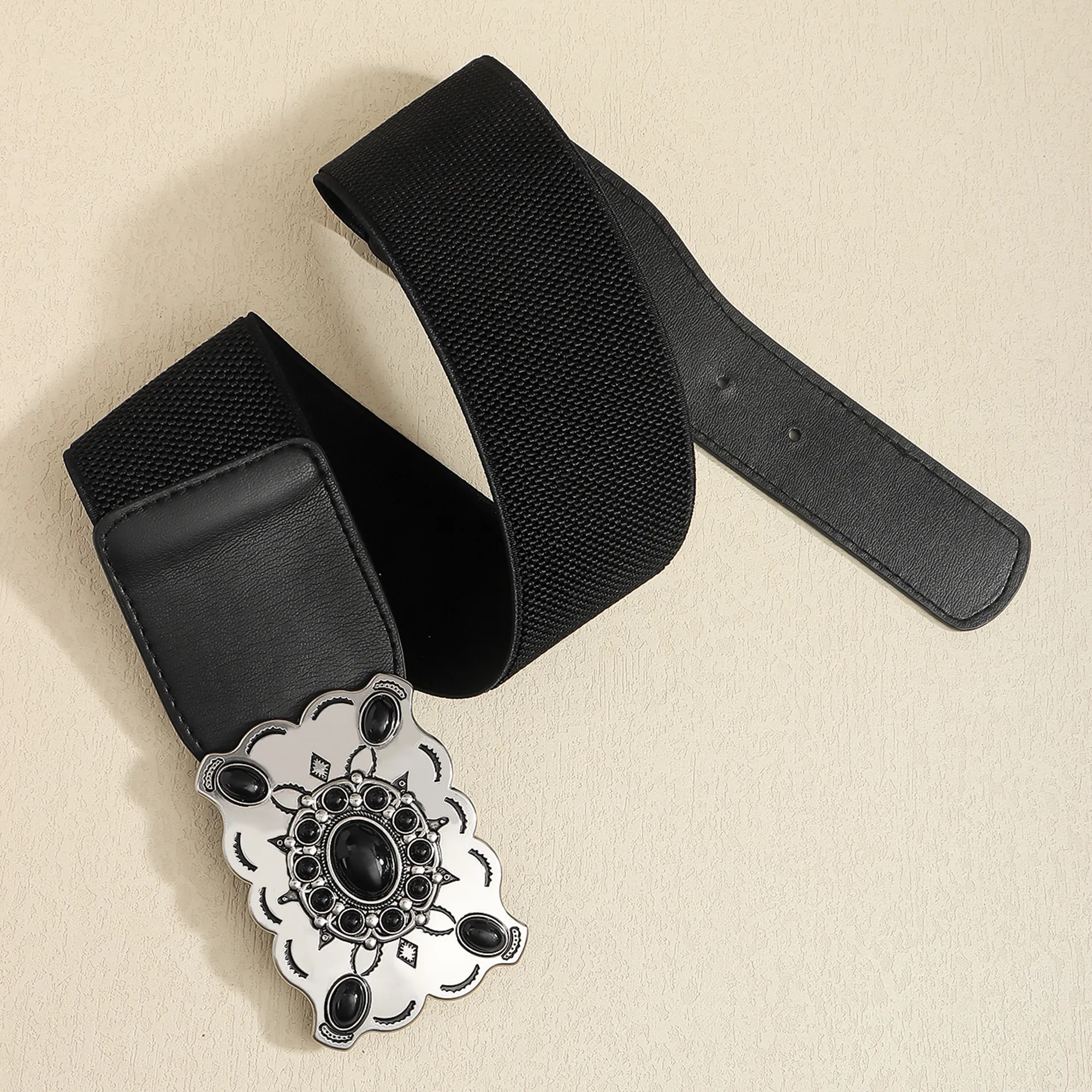 Vintage Style Simple Style Geometric Pu Leather Synthetic Fibre Alloy Buckle Women's display picture 6