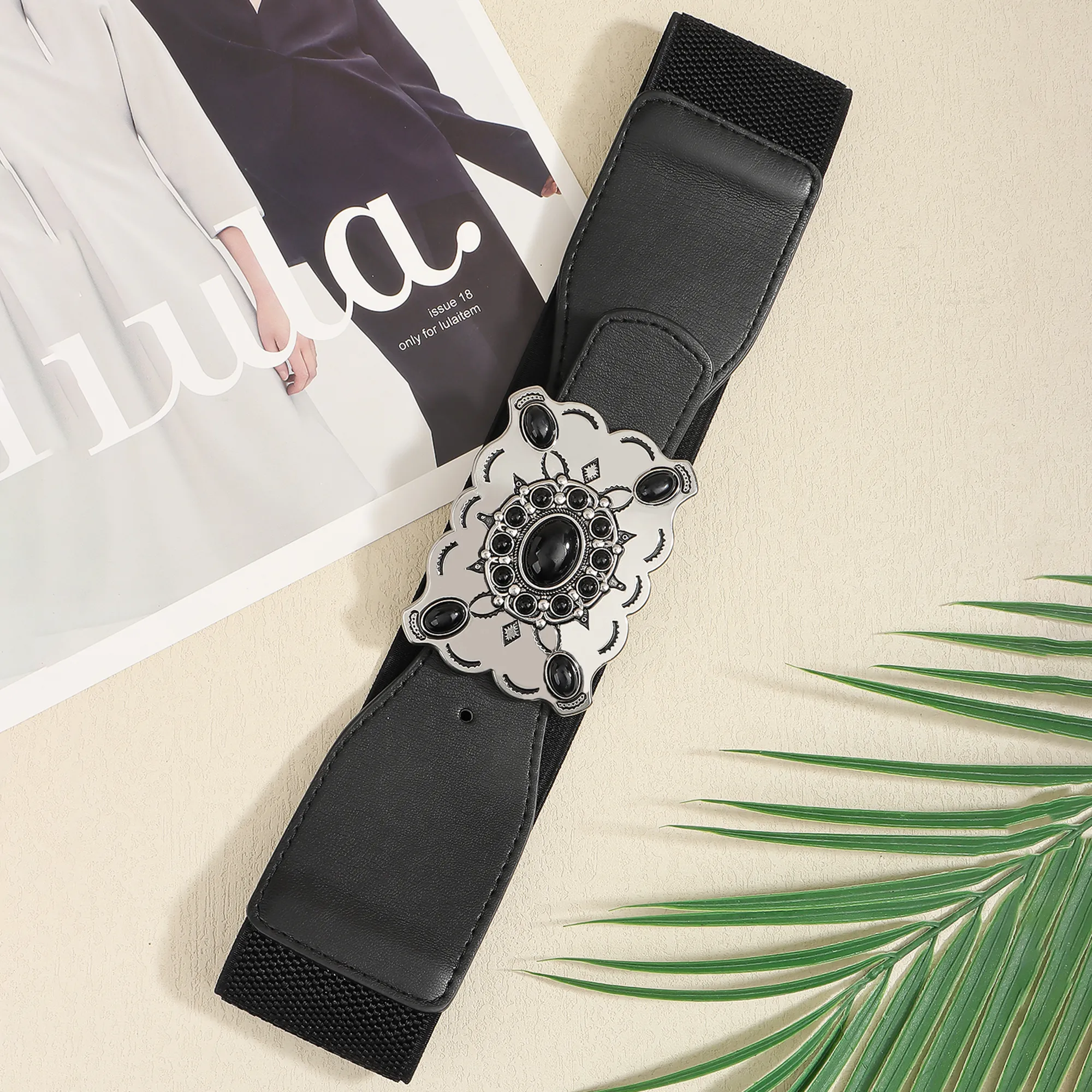 Vintage Style Simple Style Geometric Pu Leather Synthetic Fibre Alloy Buckle Women's display picture 4
