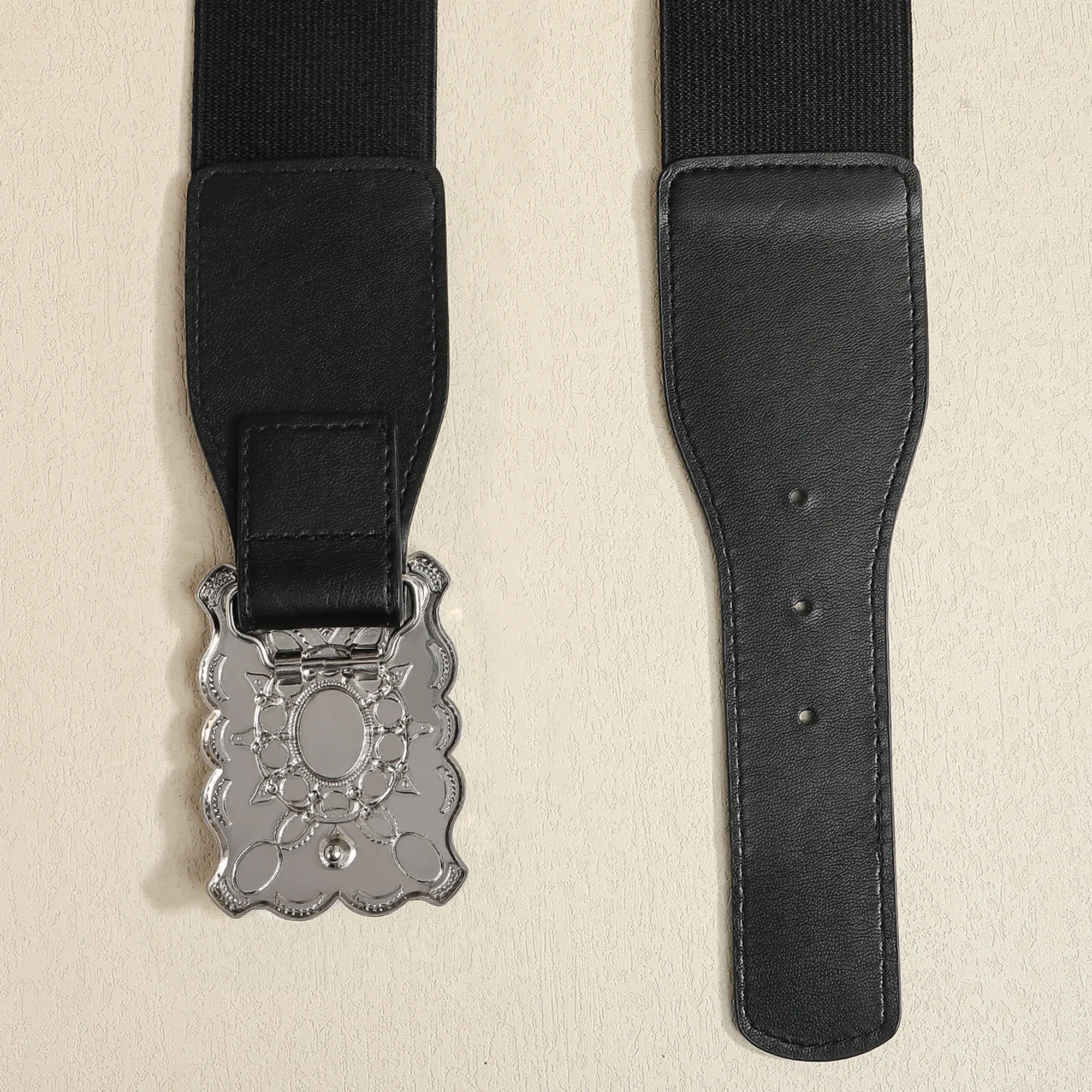 Vintage Style Simple Style Geometric Pu Leather Synthetic Fibre Alloy Buckle Women's display picture 7