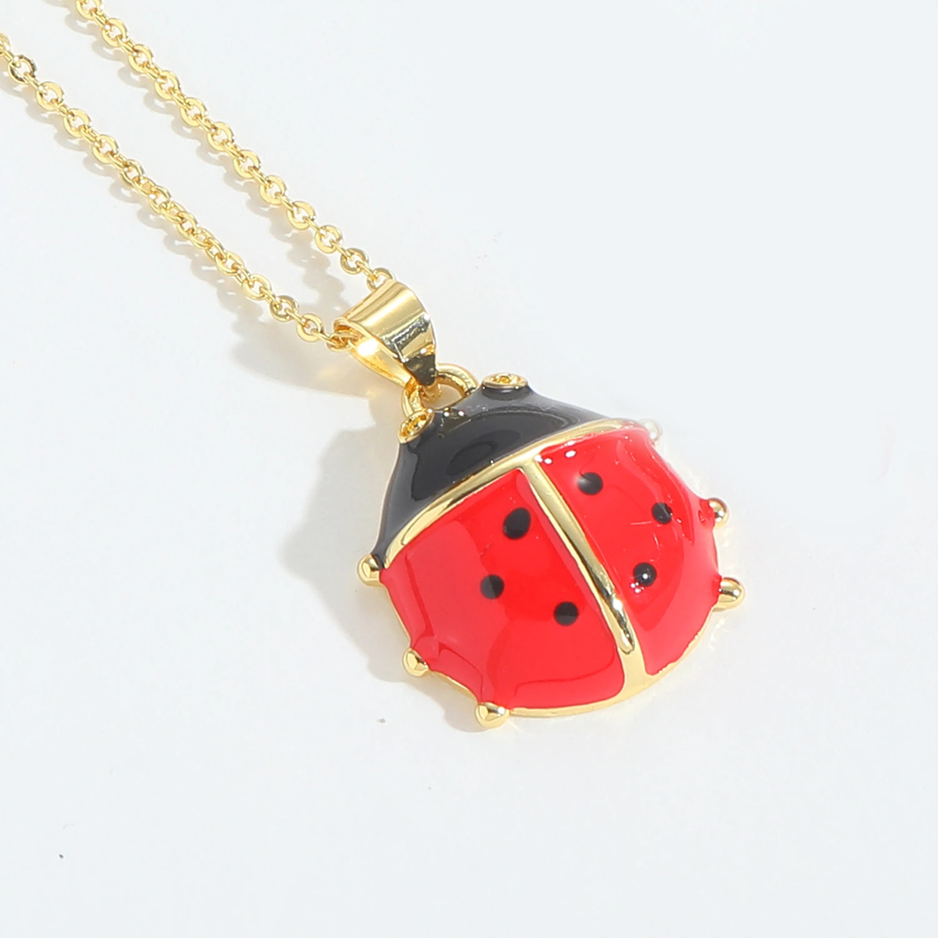 Cute Classic Style Cherry Beetles Strawberry Copper Zircon 14K Gold Plated Women's Pendant Necklace display picture 10