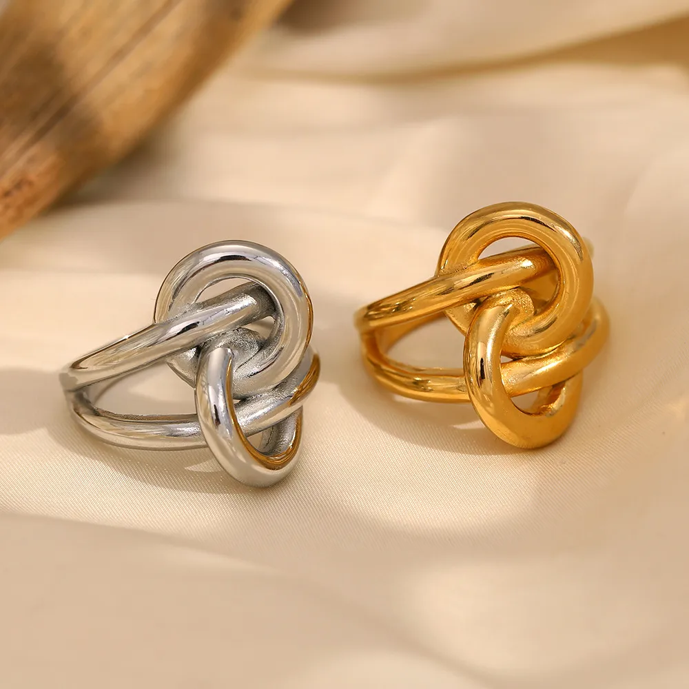 Basic Simple Style Knot 304 Stainless Steel Plating 18K Gold Plated Women's Rings display picture 3