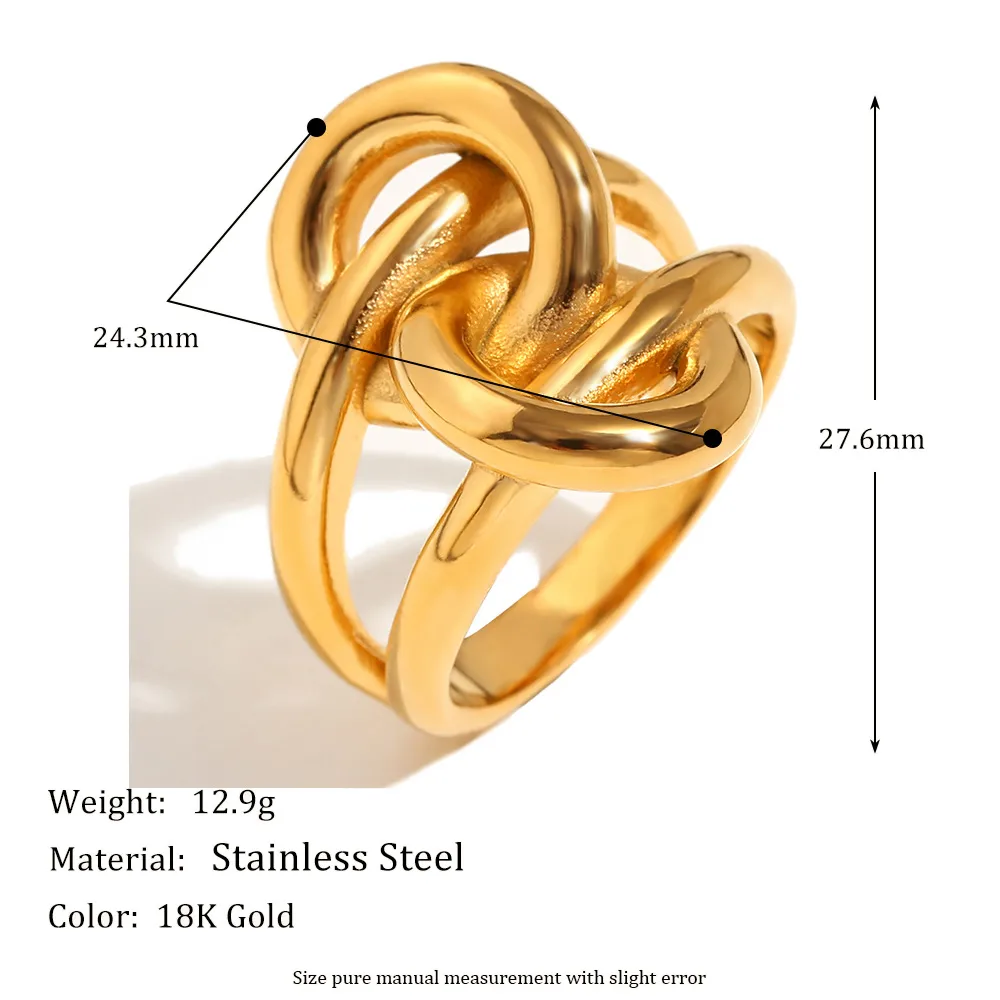 Basic Simple Style Knot 304 Stainless Steel Plating 18K Gold Plated Women's Rings display picture 2