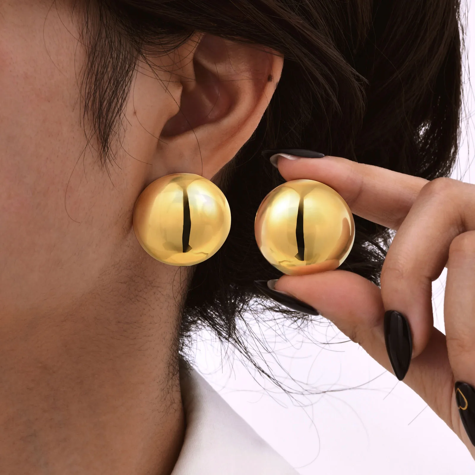Simple Style Geometric Plating 304 Stainless Steel 18K Gold Plated Butterfly Backs Ear Studs display picture 3