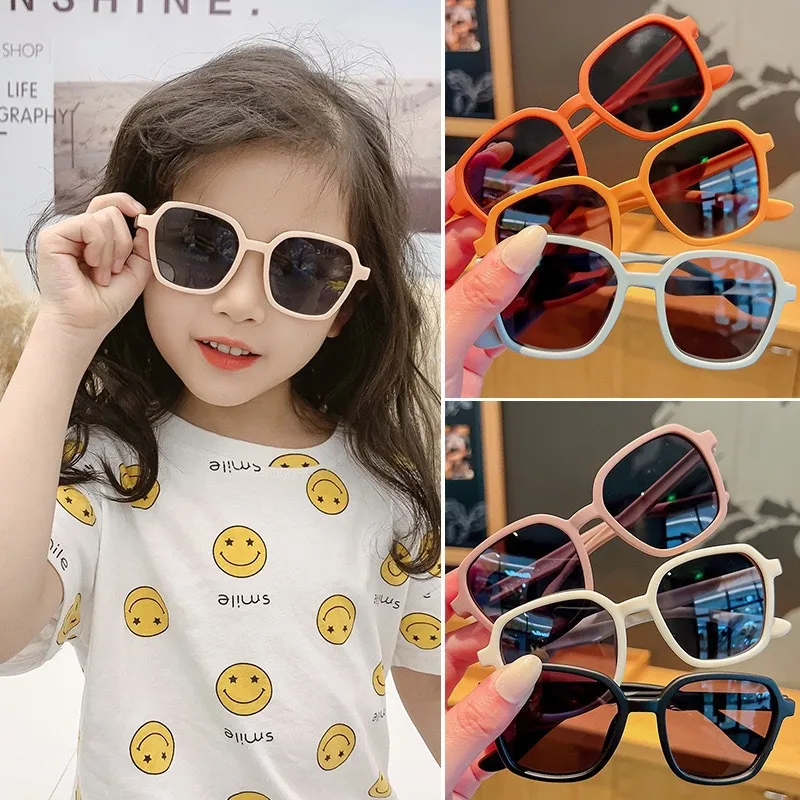 Candy Color Children's Sunglasses Cute Fashion Multi-color Box Children's Sunglasses Boys And Girls Photo Styling Glasses display picture 1