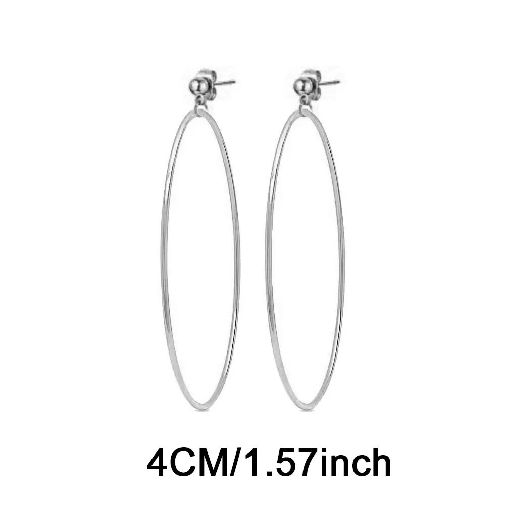 1 Pair Simple Style Solid Color 304 Stainless Steel Drop Earrings display picture 3
