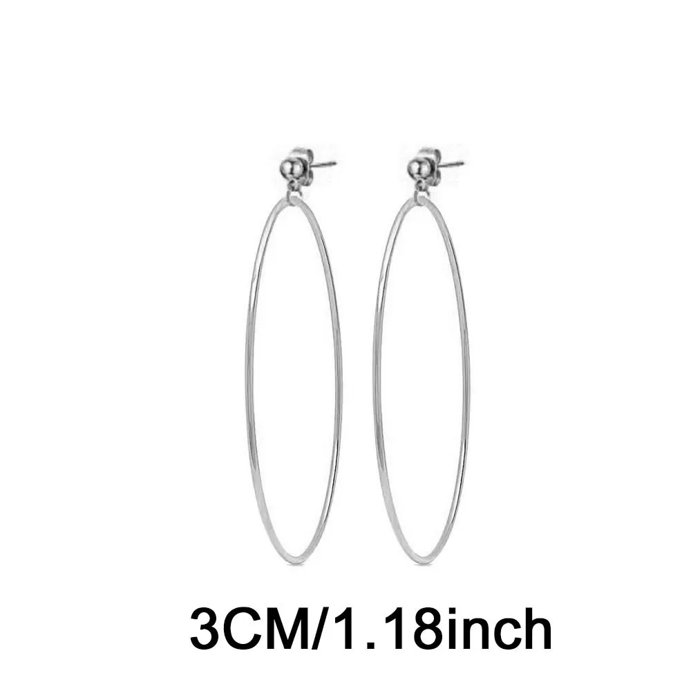 1 Pair Simple Style Solid Color 304 Stainless Steel Drop Earrings display picture 5