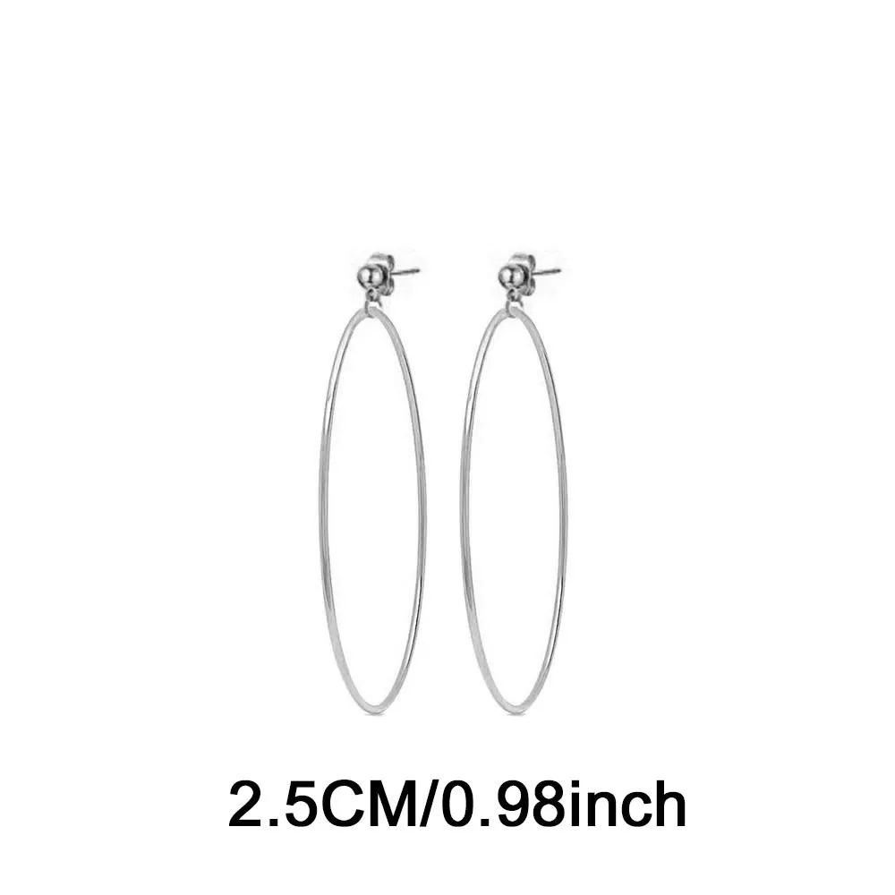 1 Pair Simple Style Solid Color 304 Stainless Steel Drop Earrings display picture 7