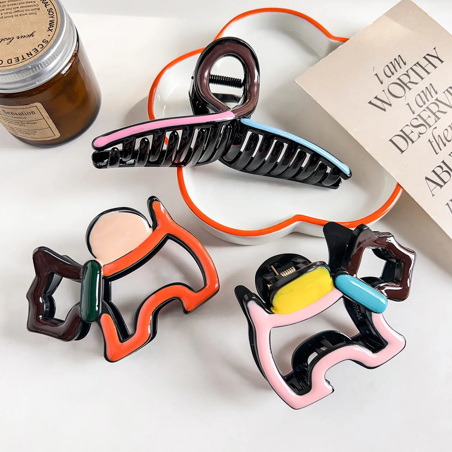 Women's Vacation Classic Style Color Block Plastic Resin Hair Claws display picture 2