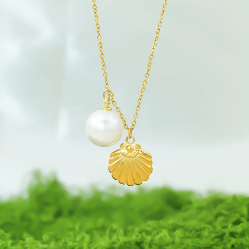 Vintage Style Classic Style Shell 304 Stainless Steel 18K Gold Plated Women's Pendant Necklace display picture 2