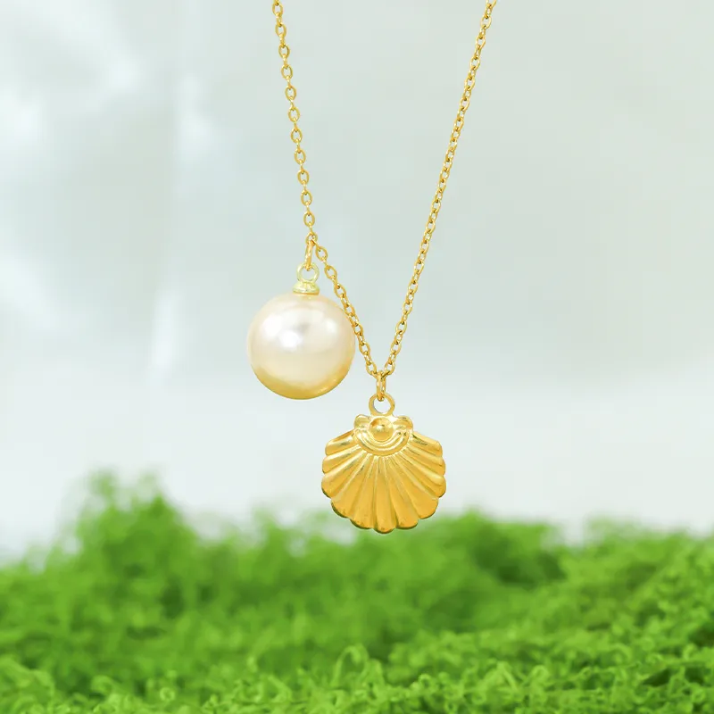 Vintage Style Classic Style Shell 304 Stainless Steel 18K Gold Plated Women's Pendant Necklace display picture 4
