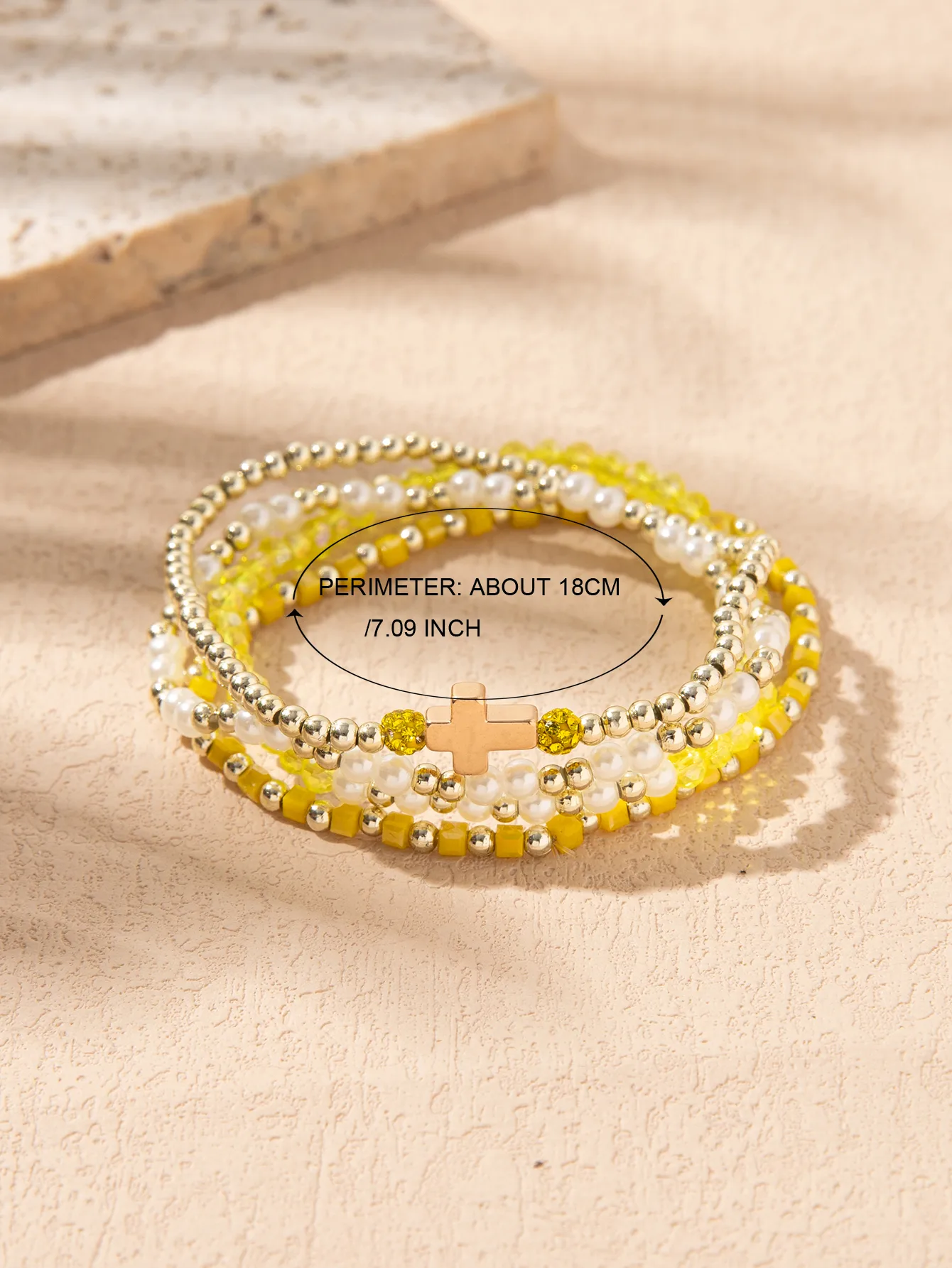 Casual Sweet Cross Artificial Crystal Imitation Pearl Glass Women's Bracelets display picture 1