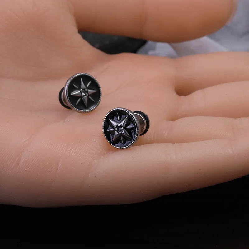 1 Piece Retro Punk Star Plating 304 Stainless Steel Ear Studs display picture 1