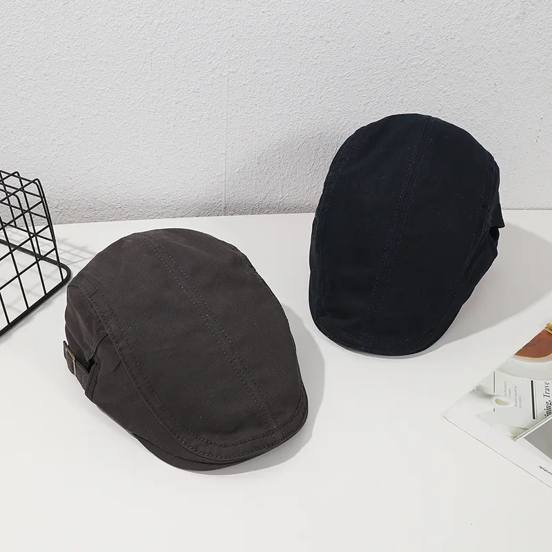 Unisex Simple Style Classic Style Solid Color Short Brim Ivy Cap display picture 2