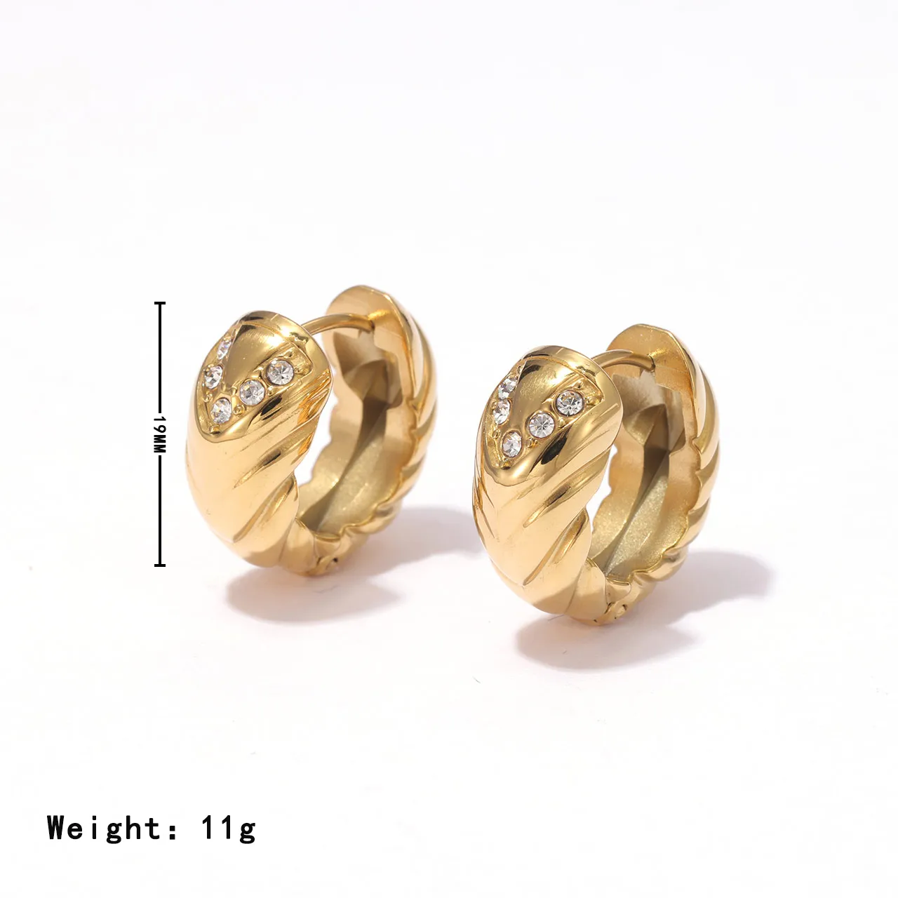 1 Pair Retro Classic Style Geometric 304 Stainless Steel 16K Gold Plated Earrings display picture 2