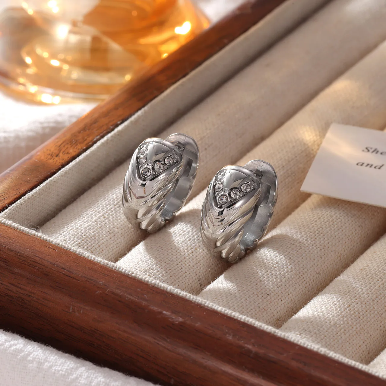 1 Pair Retro Classic Style Geometric 304 Stainless Steel 16K Gold Plated Earrings display picture 5